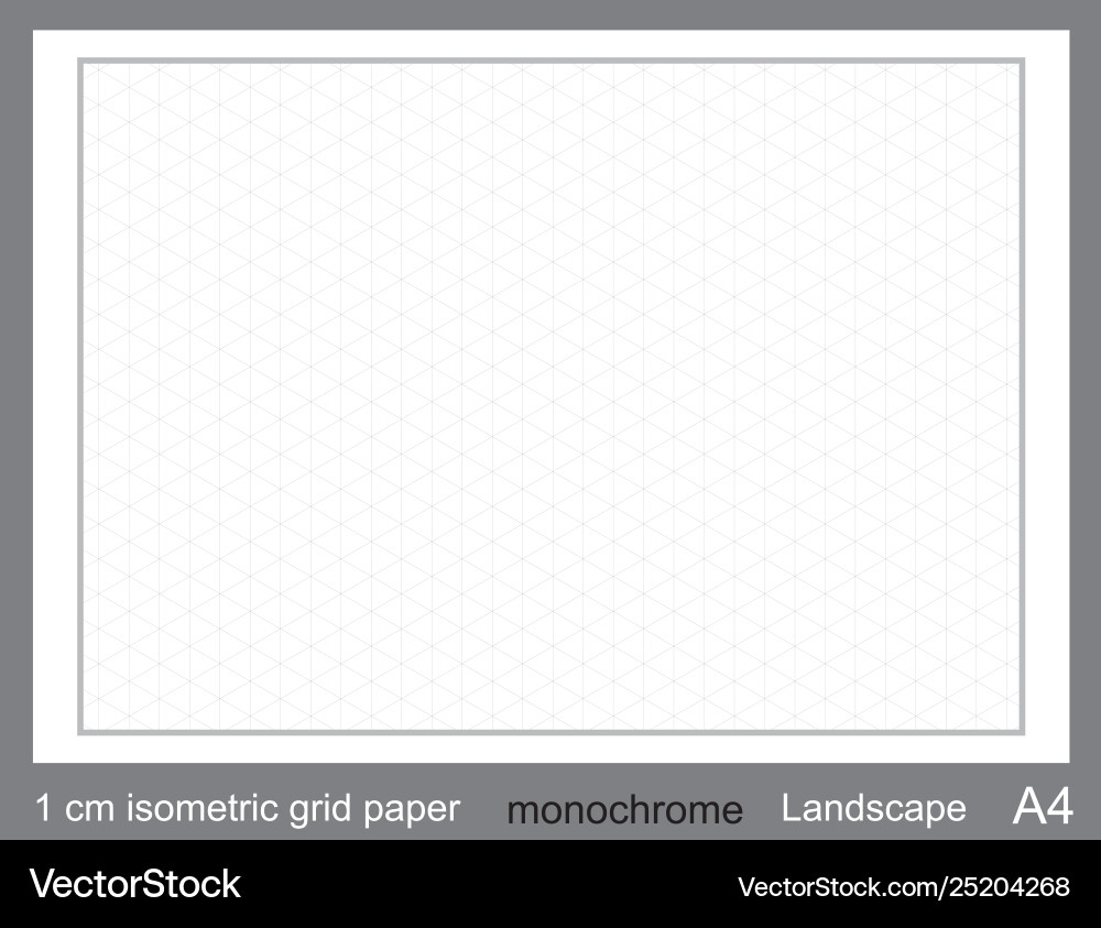 1 Cm A3 Isometric Grid Paper Royalty Free Vector Image
