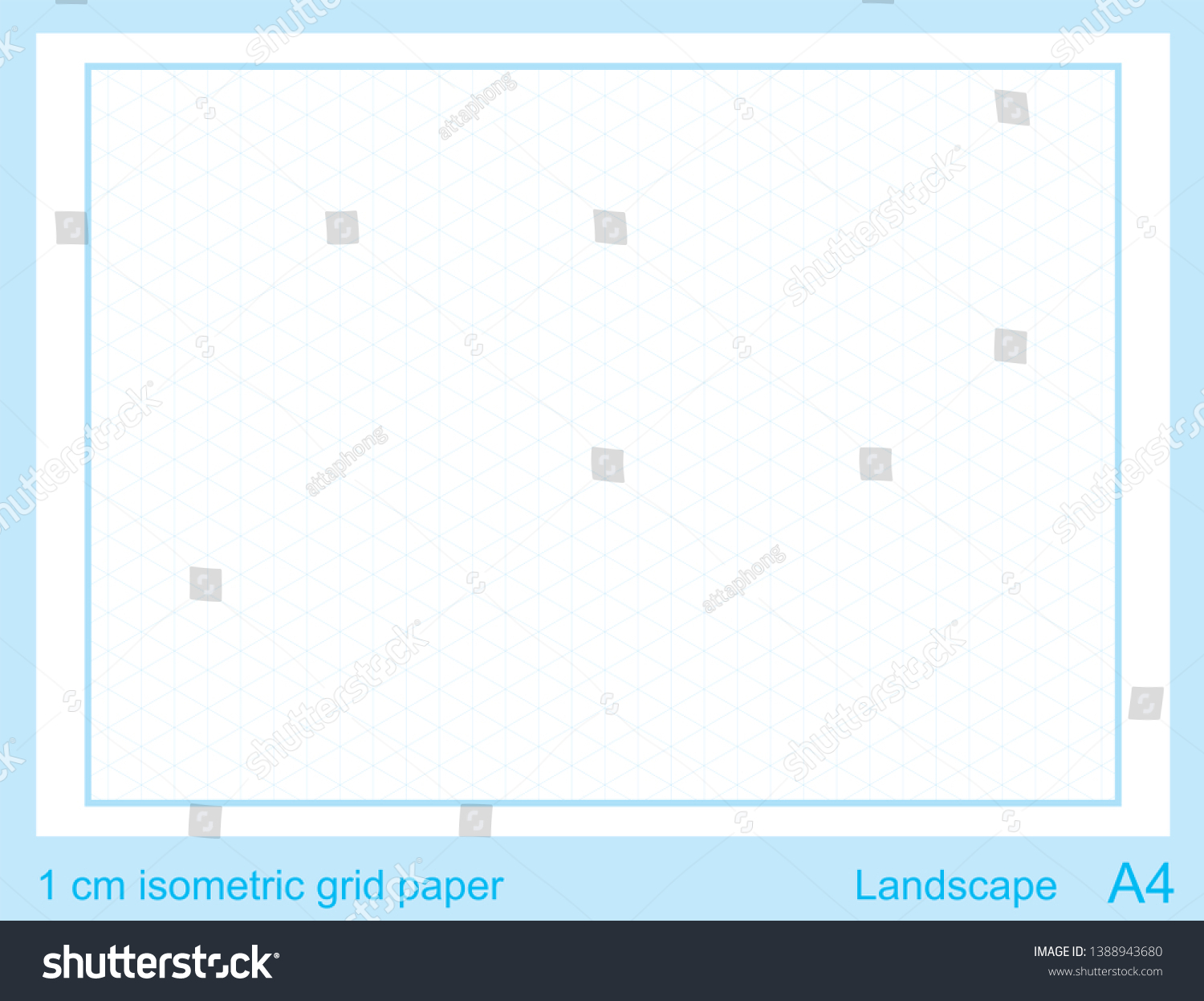 1 Cm A4 Isometric Grid Paper Stock Vector Royalty Free 1388943680 Shutterstock