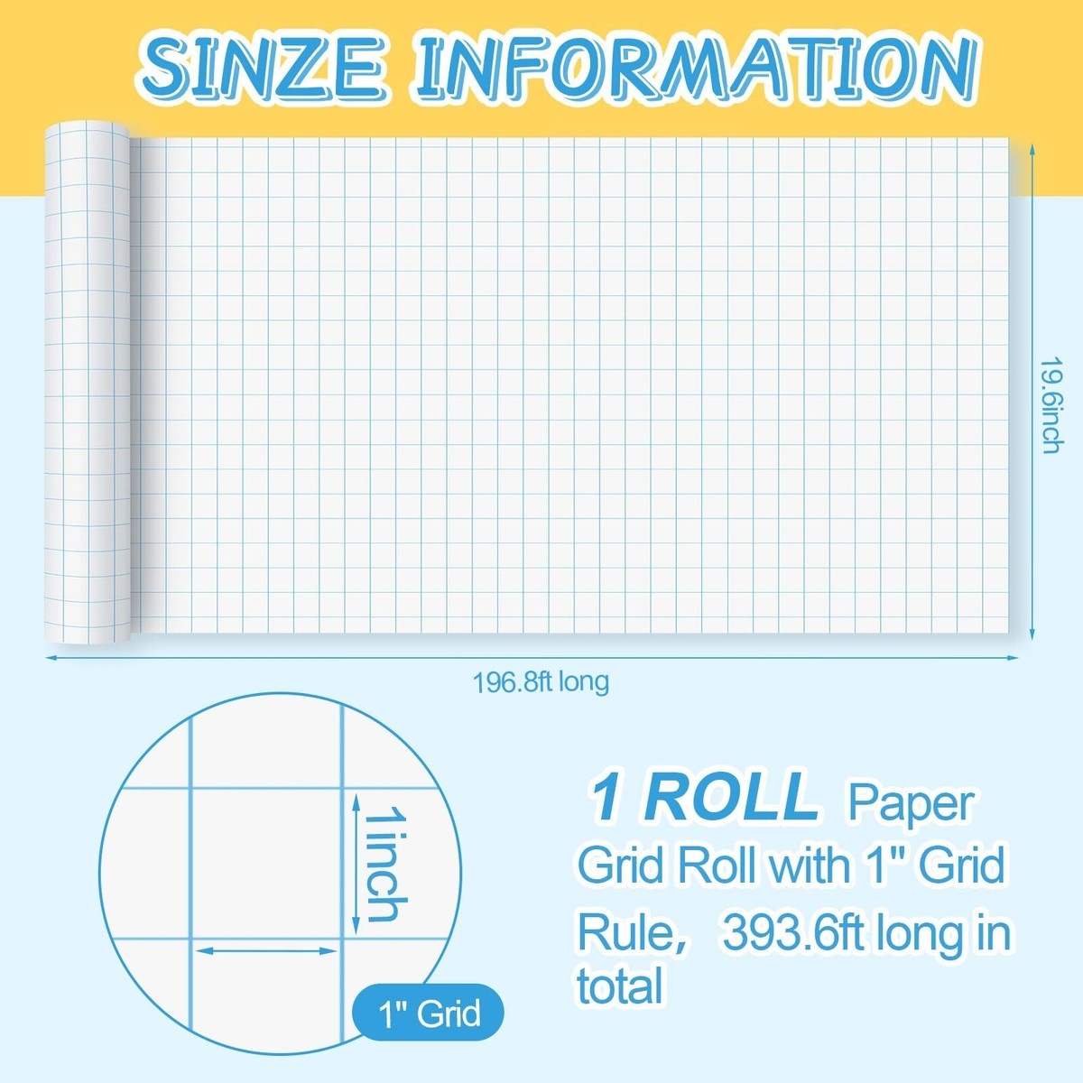 1 Roll 1 Large Grid Paper Graph Paper Roll 19 7 Inch X 197ft Drafting Paper EBay