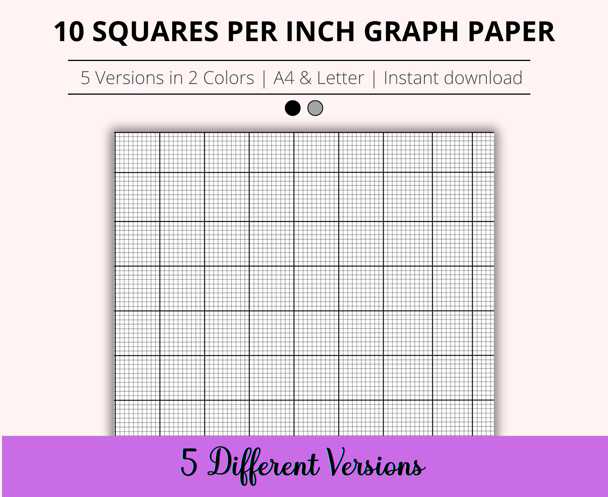 10 Squares Per Inch Graph Paper Bundle Printable Cross Stitch Paper Printable Grid Paper Squared 10 X 10 Graph Paper Instant Download Etsy