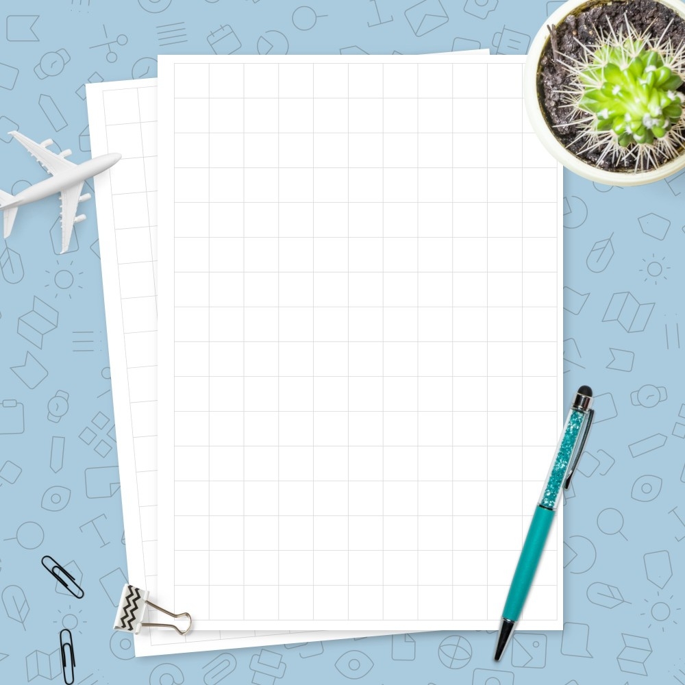 1cm Graph Paper Printable Pages Blue Template Printable PDF