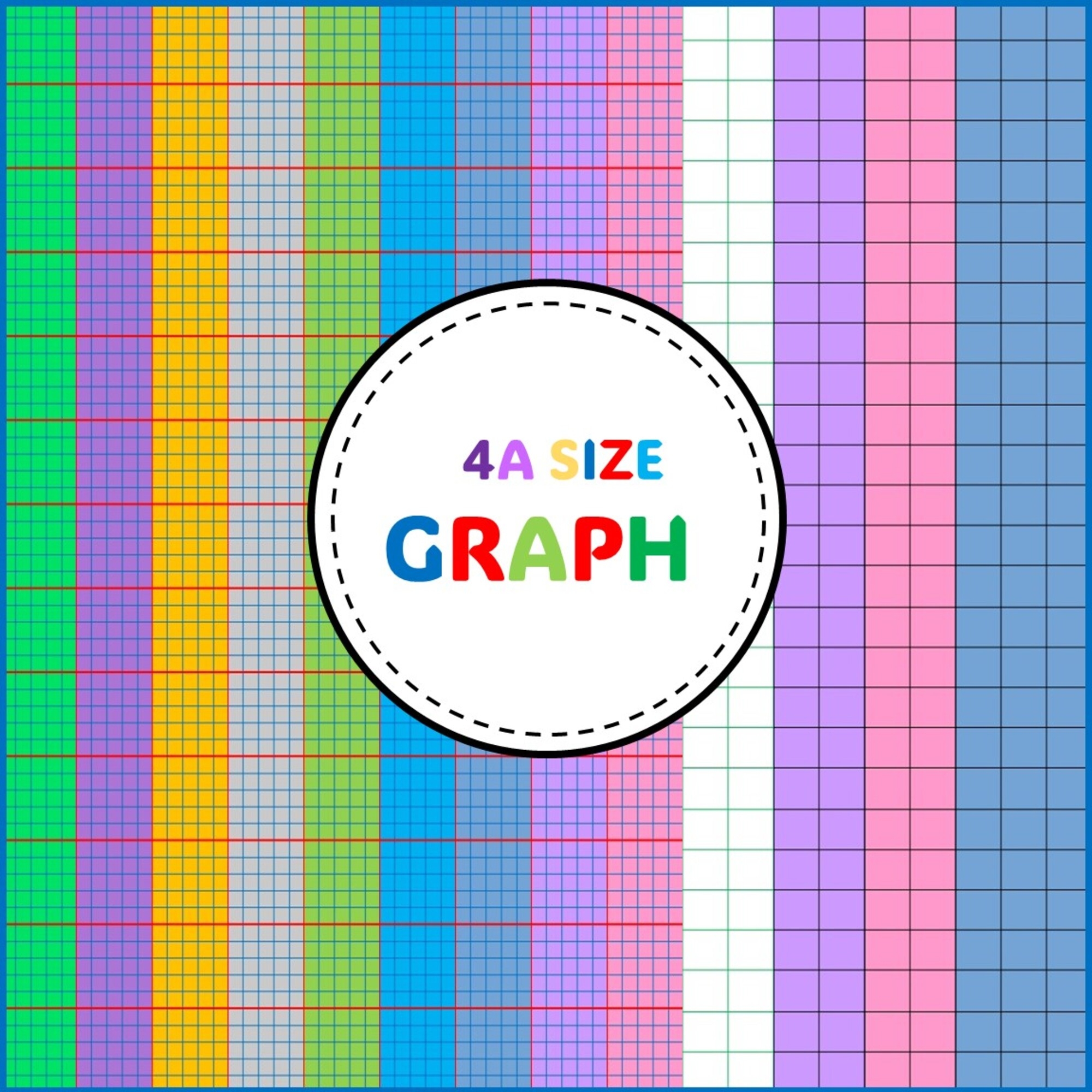 20 Sheets Colorful Graph Paper Multi Squares Made By Teachers