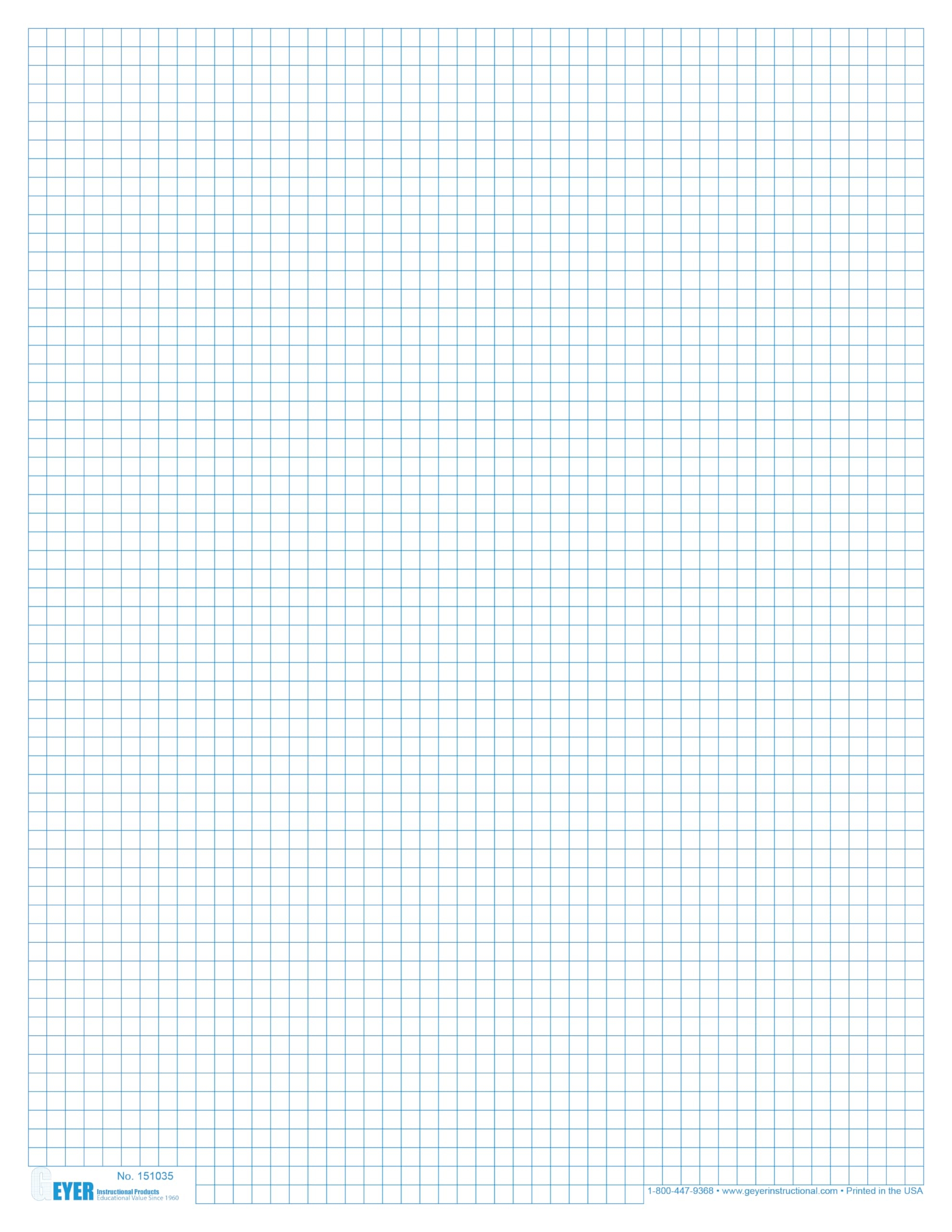 500 Sheets 8 5x11 Inch Classic Graph Paper 1 6 Squares 3 Hole Punched EBay