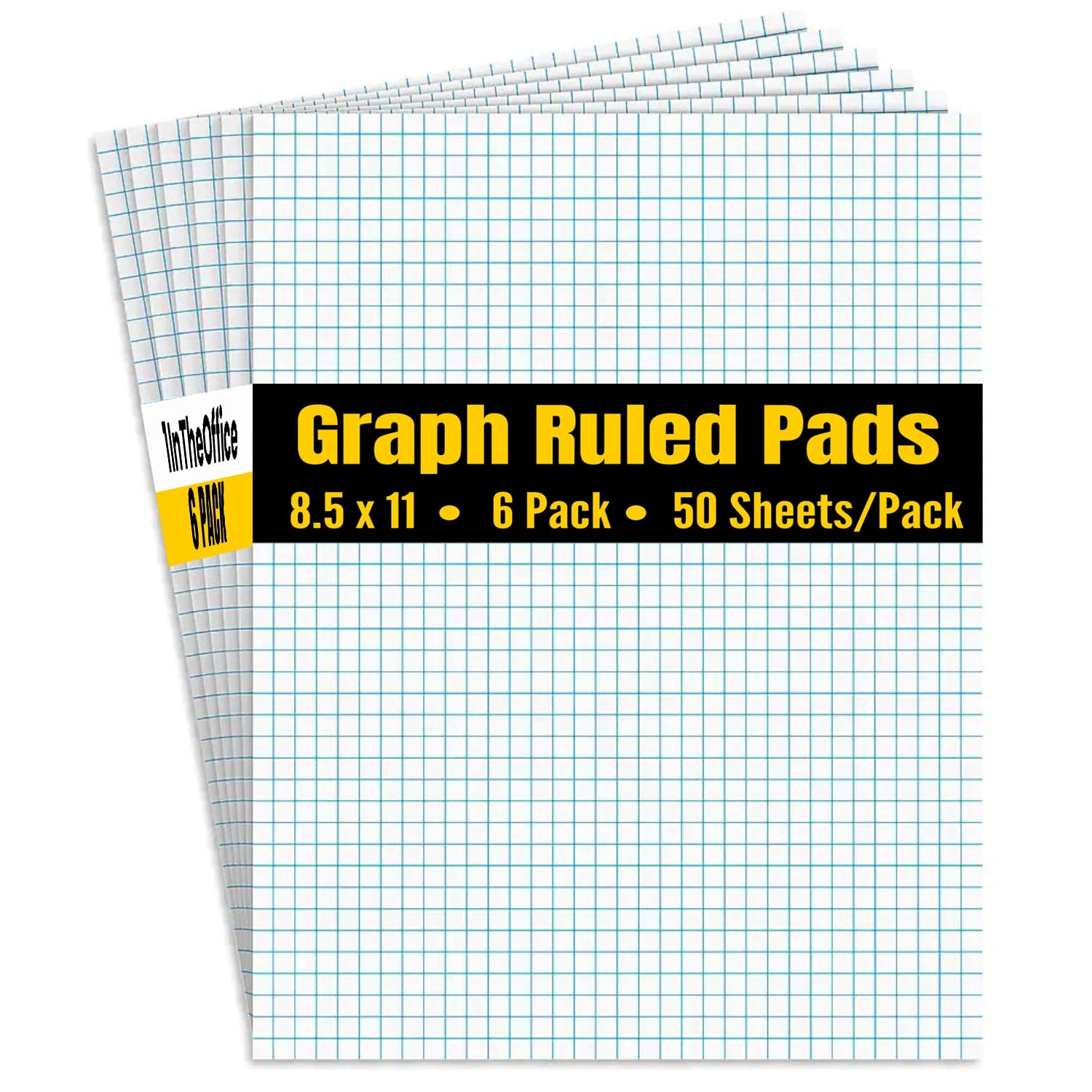 6 Pack Graph Pads 8 5x11 Quadrille Grid 50 Sheets Per Pad EBay