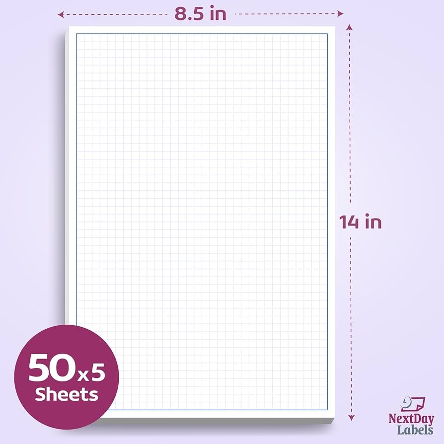 8 1 2 X 14 Quadrille Grid Blueprint And Graph Paper 5 Pads Amazon ca Office Products