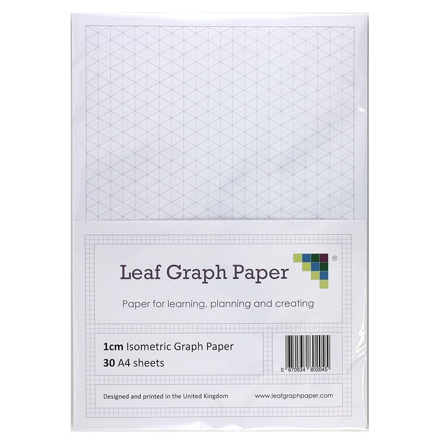 A4 Isometric Graph Paper 10mm 1cm Triangles 30 Loose Leaf Sheets Grey Grid Lines Amazon nl Stationery Office Supplies