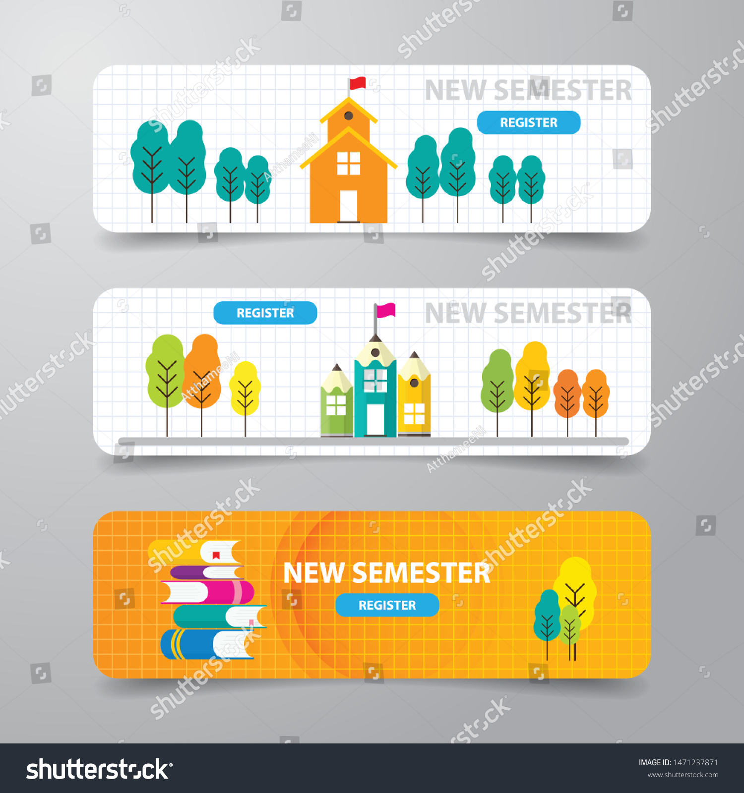 Abstract Vector Background Banner School E learning Stock Vector Royalty Free 1471237871 Shutterstock