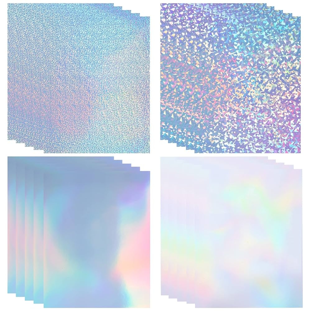 Amazon 20 Sheets Holographic Sticker Paper For Inkjet Laser Printer 8 5x11 Inch Printable Vinyl Holographic Sticker Paper Self Adhesive Waterproof Diamond Rainbow Dots Transparent Office Products