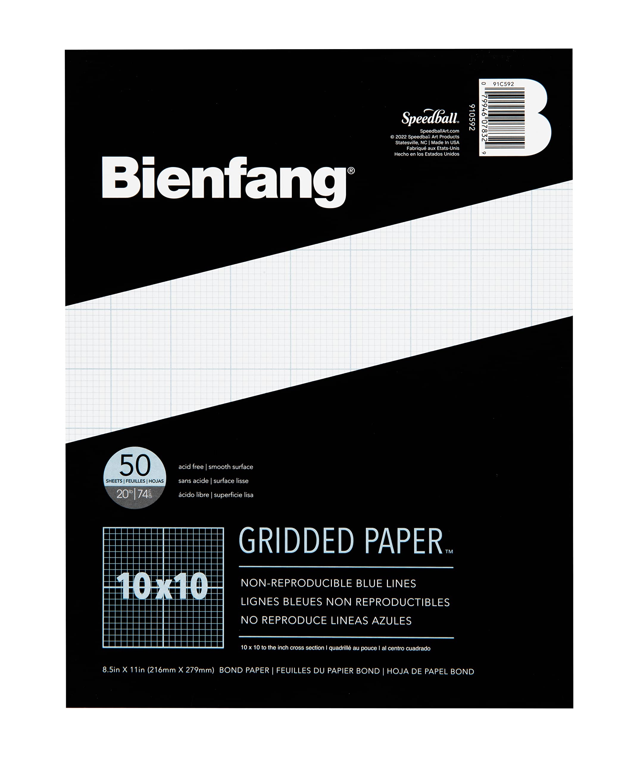 Amazon Bienfang Designer Grid Graph Paper Pad 10x10 Cross Section 8 5 X 11 Inches 50 Sheets Arts Crafts Sewing