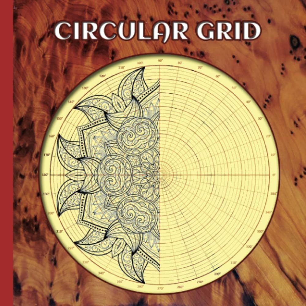 Amazon Circular Grid Notebook Circular Grid Sketchbook For Geometric Patterns And Mandala Practice Drawing Polar Coordinate Graph Paper 110 Pages 8 25x8 25 Inches Lines Merry Books