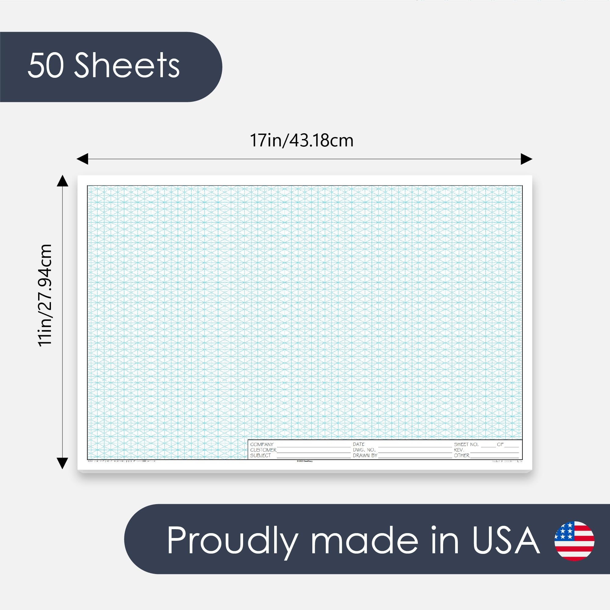 Amazon GeekNavy 11 X 17 Isometric Graph Paper 50 Sheets Landscape 0 25 Grid Non photo Blue High Brightness Drafting Engineering Art 3D Design 1 Pack Office Products