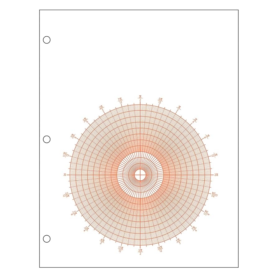 Amazon Geyer Instructional Products Polar Graph Paper With Radians 1 Circle Graph With 1 4 Spacing Graduated Every 1 And Accentuated Every 5 Double Sided 500 Sheet Ream Three Hole Punched Office Products
