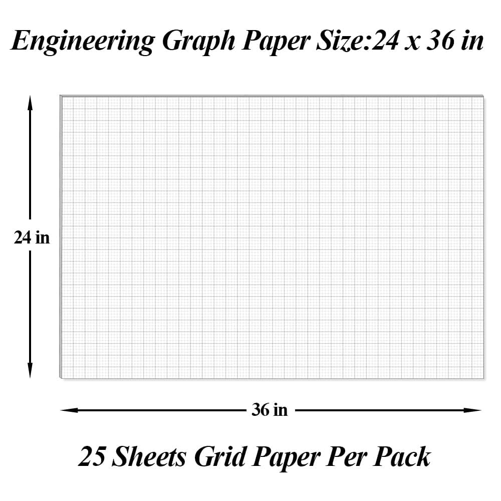Amazon Graph Paper Pad 24 X 36 Large Graph Paper 25 Sheets 50 Pages 4 x4 Ruled Grid Paper For Engineer Architect Designer Mathematician Draftsmen Sketch House Commercial Building Plan Drafting 