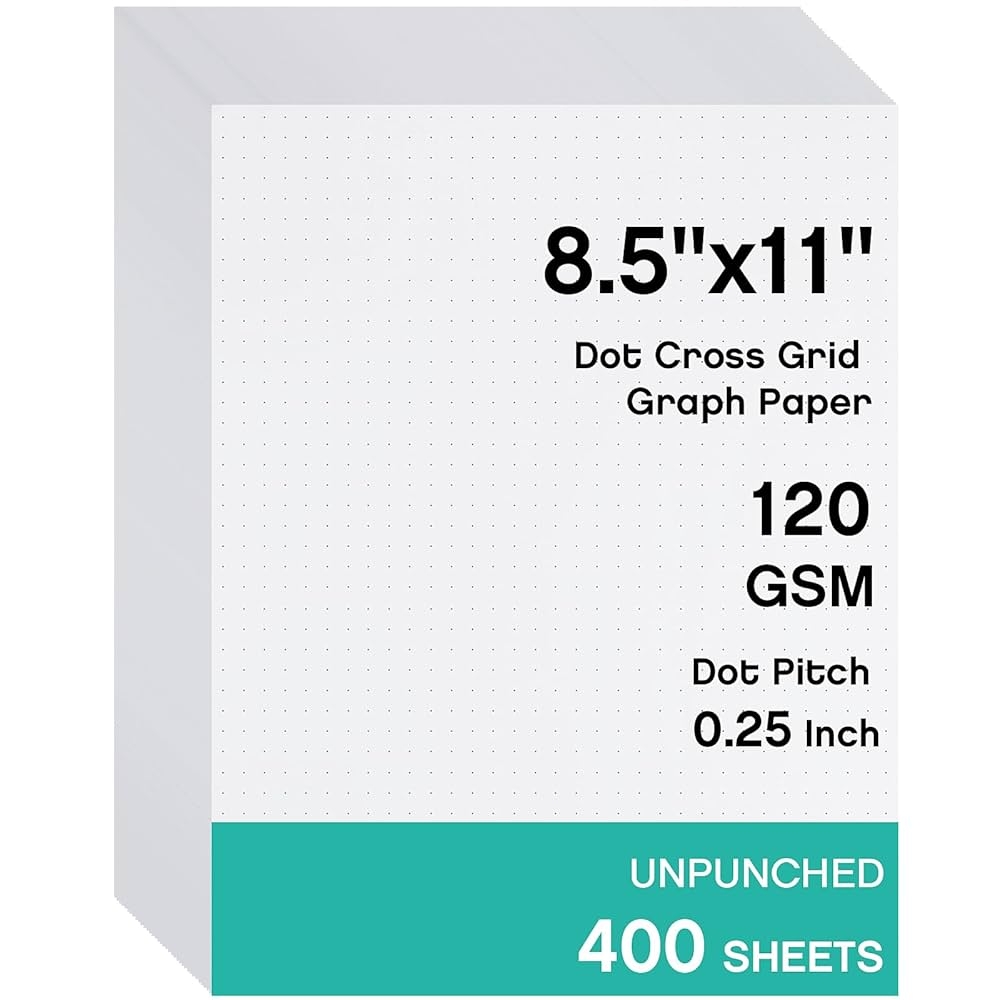 Amazon Sabary 400 Sheets Dot Cross Grid Graph Paper 8 5 X 11 Inches Letter Size Grid Paper Unpunched Refills Graph Paper Large Grid For Planning Bullet Journaling Thick Paper Smooth White 
