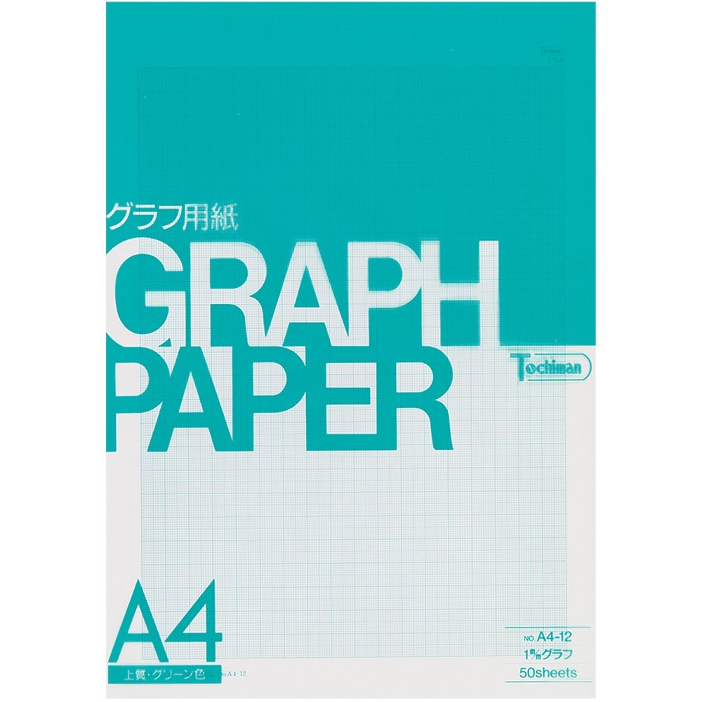 Amazon Sakae shi gyo Tochiman Graph Paper 1 Mm Grid A4 50 Sheets Green Paper 81 4 G A4 12 Office Products