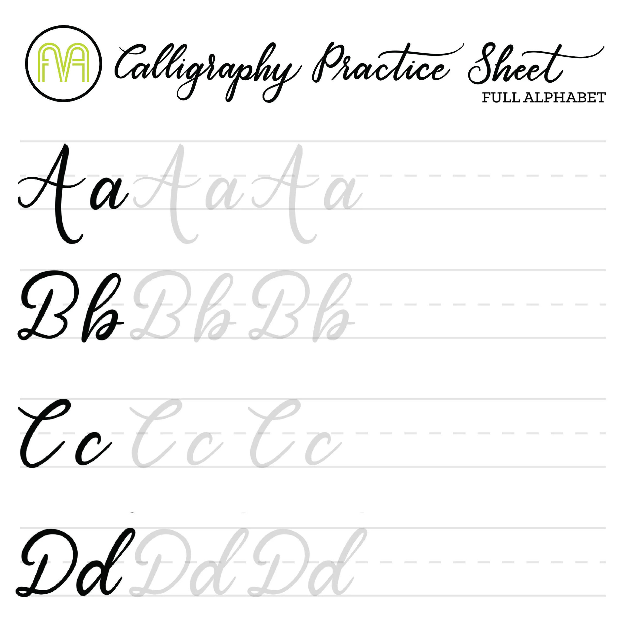 Beginner Printable Calligraphy Practice Sheets Printable Party Favors
