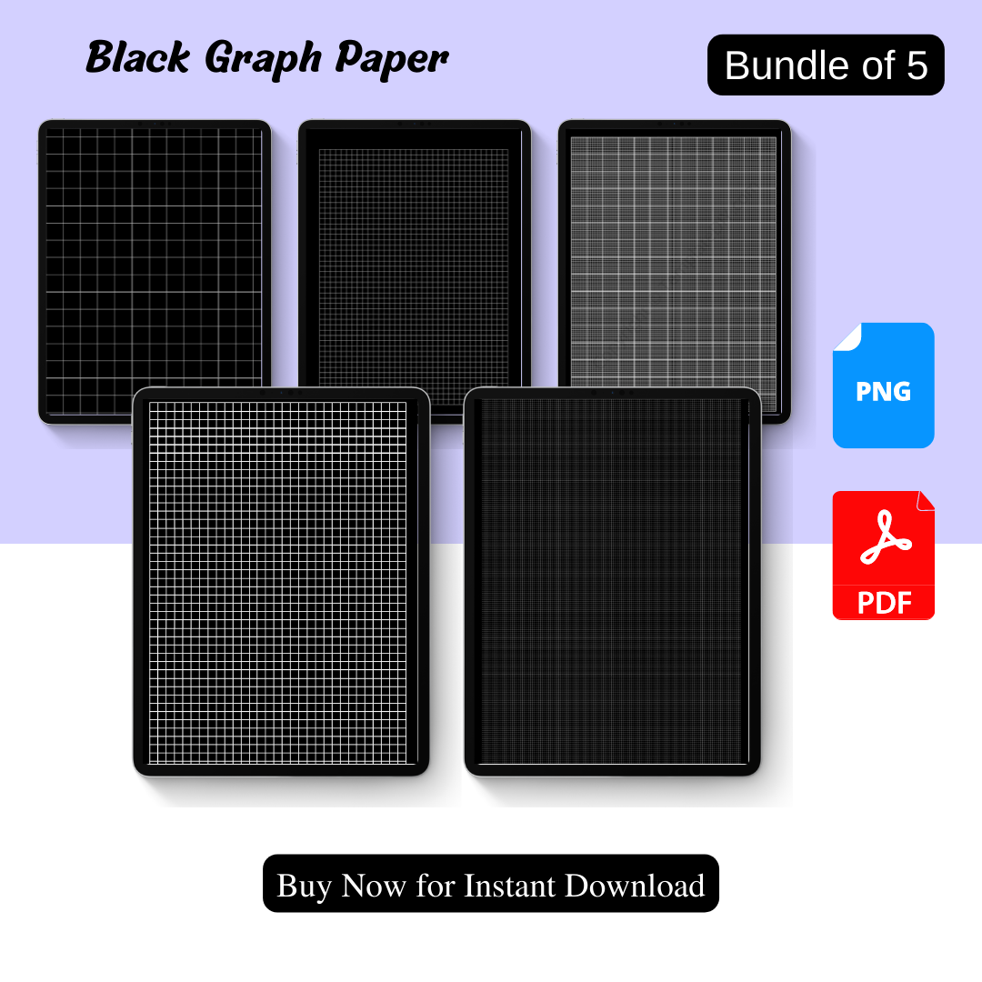 Black Graph Paper Grid Paper Printable Template In PDF