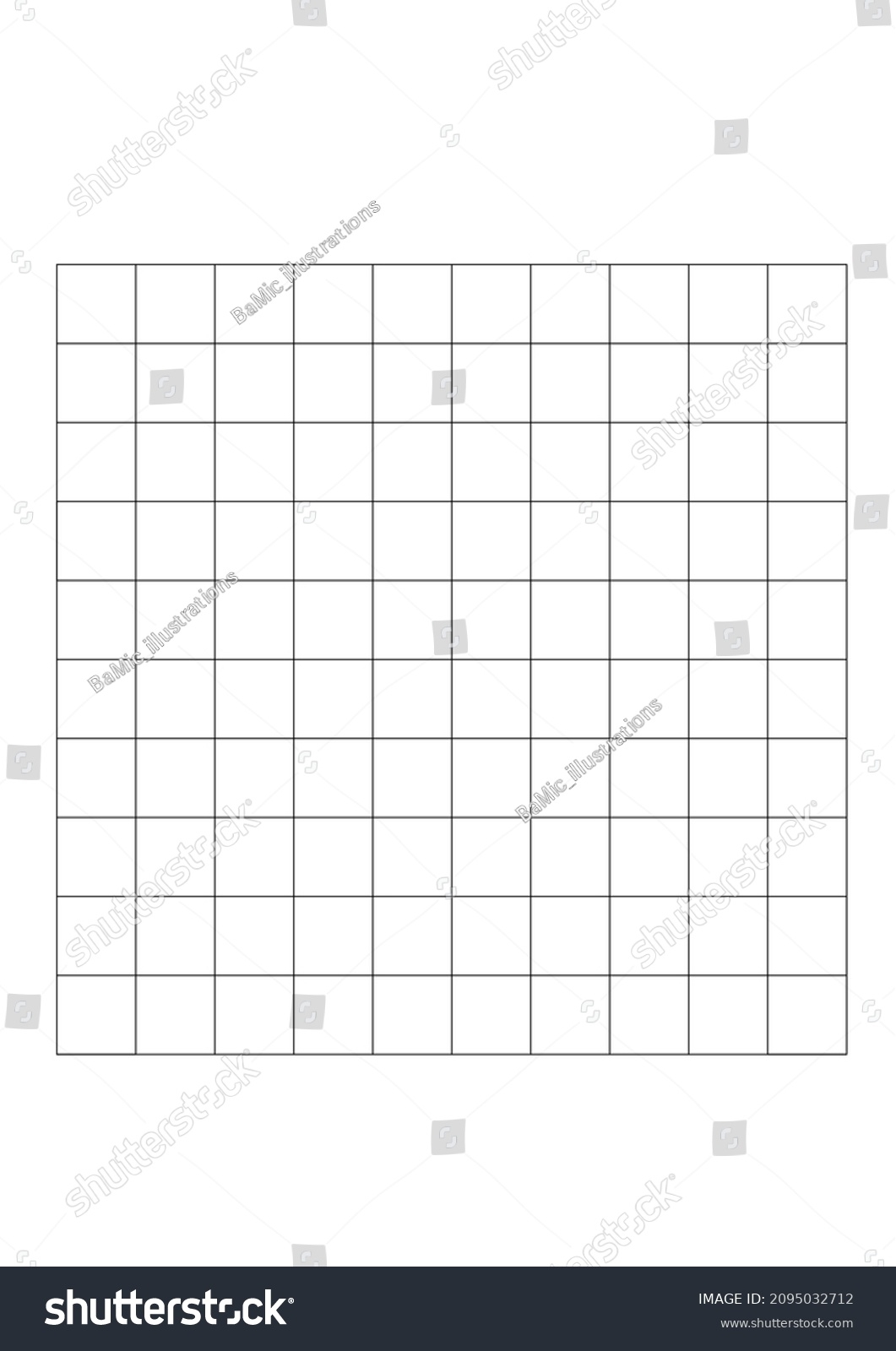 Blank Graph Paper Grid 10x10 Black Stock Illustration 2095032712 Shutterstock