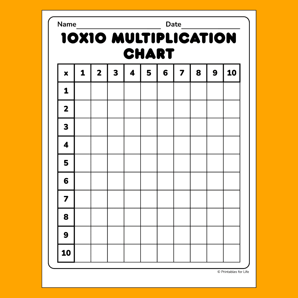 10x10 Graph Paper Printable Pdf