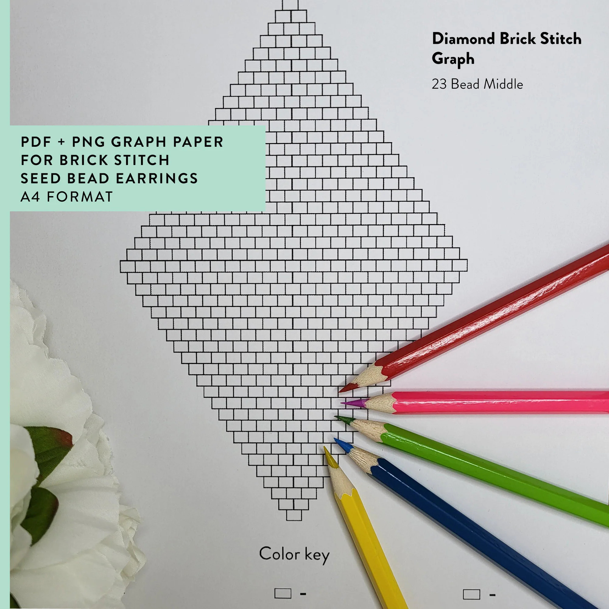 Brick Stitch Beading Graph Paper Beading Paper For Brick Stitch Seed Bead Earring Patterns DIY Handmade Gift Idea Earrings Gift For Her Etsy