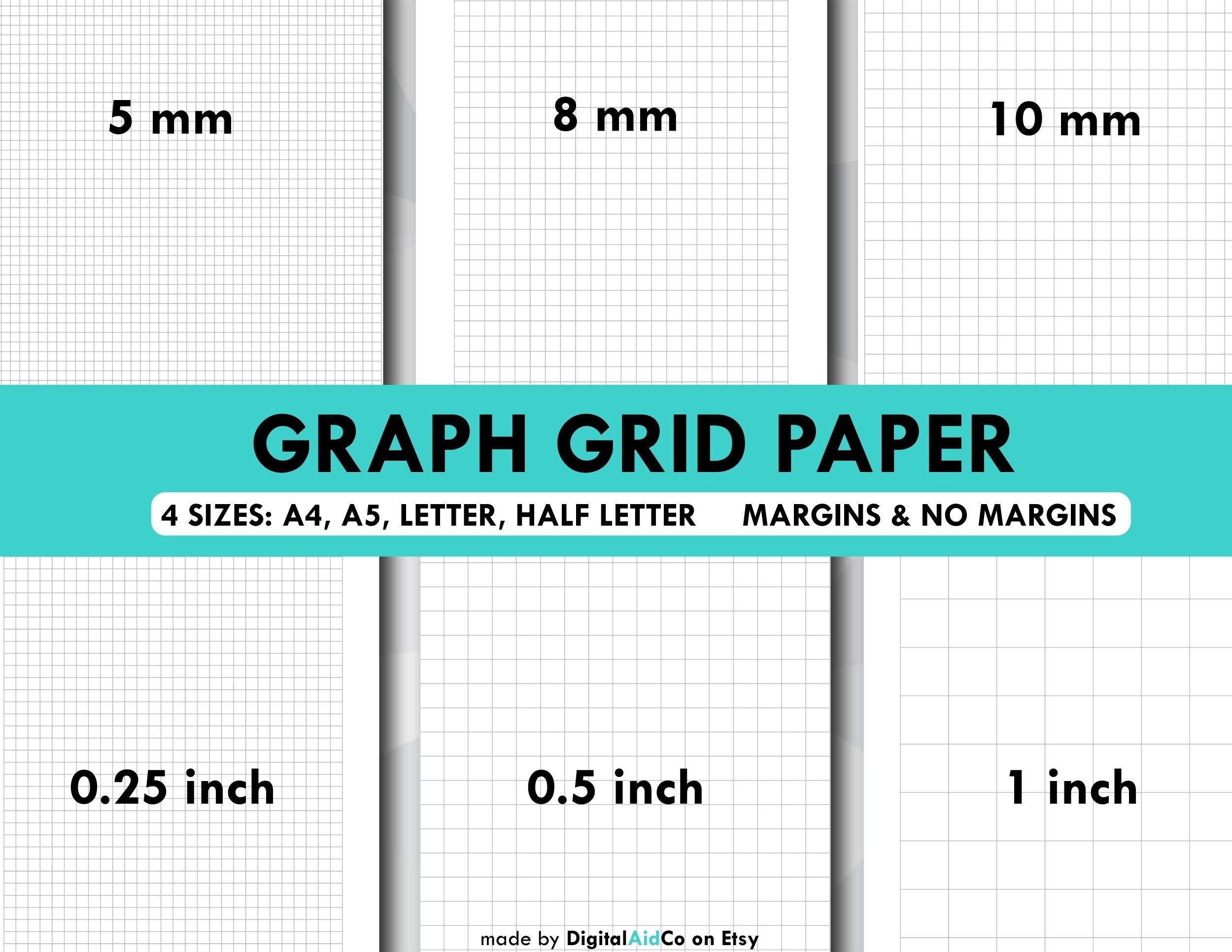 Buy Graph Grid Paper Bundle Printable 5 Inch 0 25 Inch 1 Inch 5 8 10mm 4 Sizes A4 A5 Letter Half l Instant Download zip 48 PDF Files Online In India Etsy