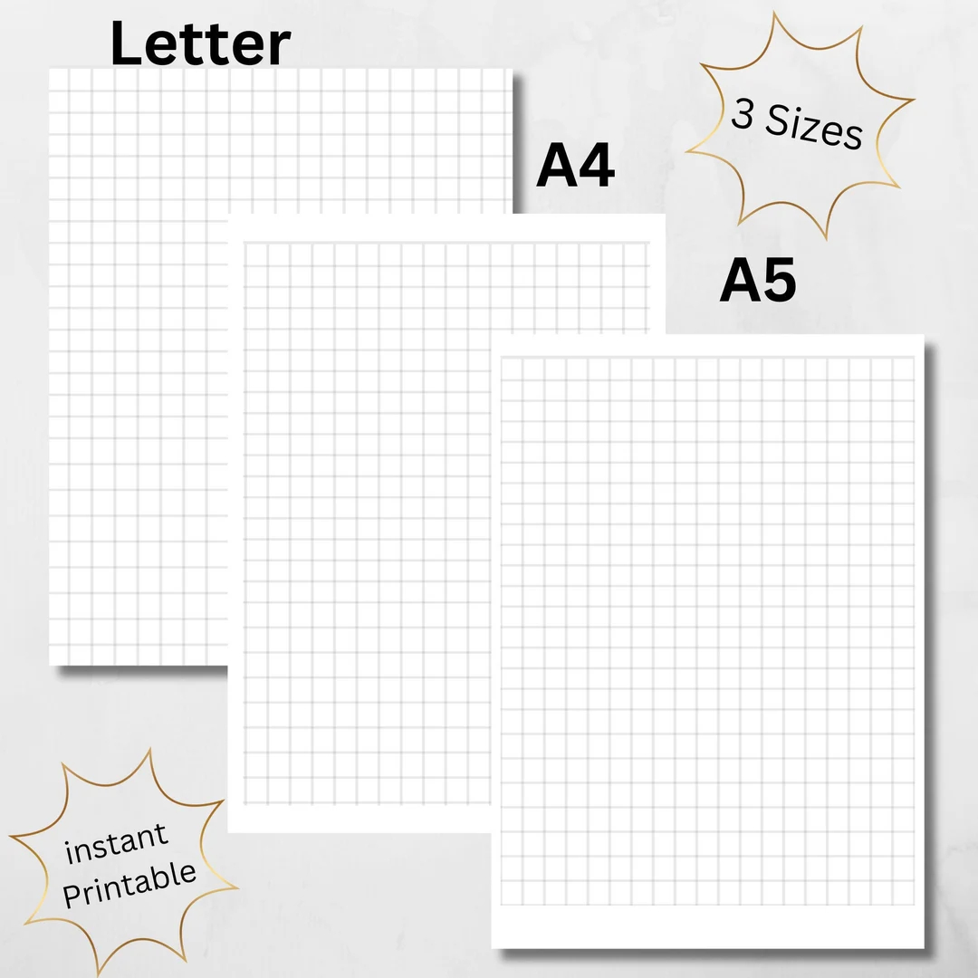 Buy Printable Graph Paper Bundle graph Grid Paper a4 Graph Paper a5 Graph Paper us Graph Paper Online In India Etsy