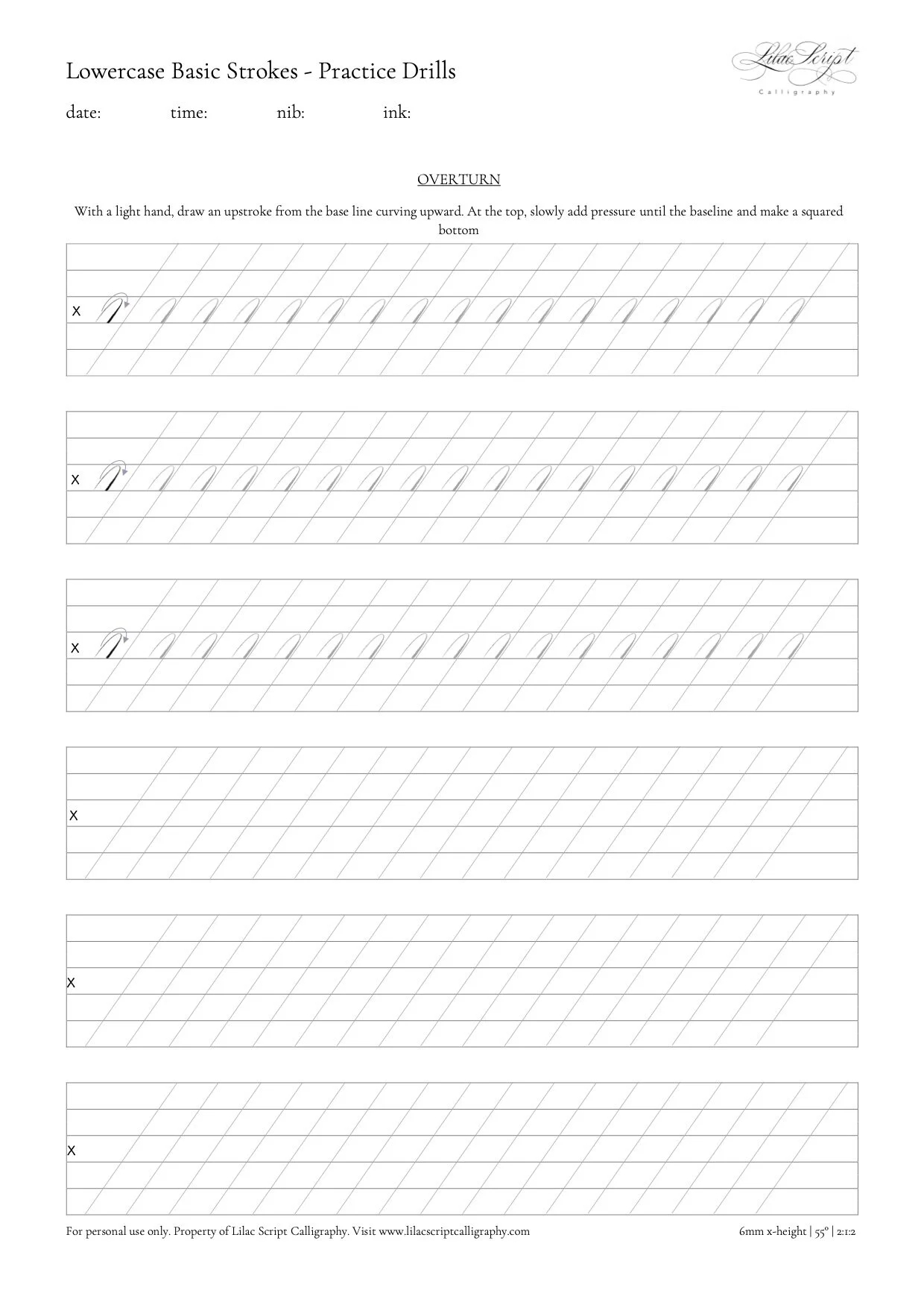 Calligraphy Worksheets And Other Resources Lilac Script Calligraphy Engraving