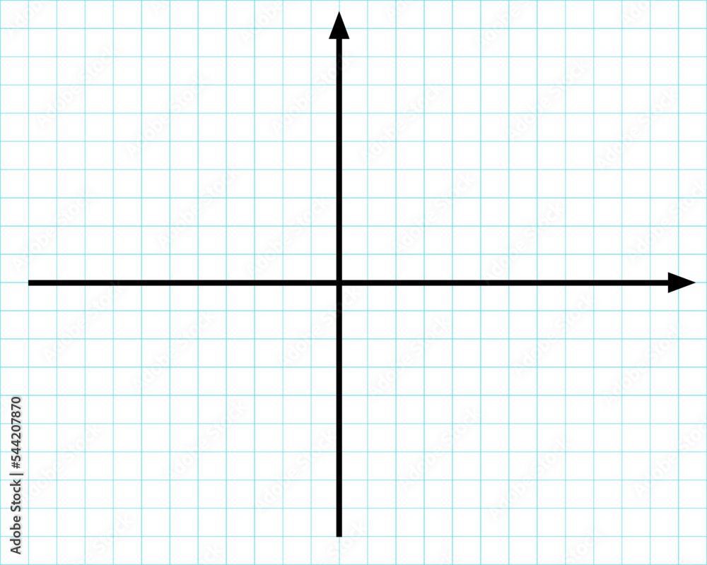 Cartesian Coordinate System On Plane Perpendicular Axises Blank Template For Statistics Or Finance Data Visualization Blue Grid Paper Background Stock Vector Adobe Stock