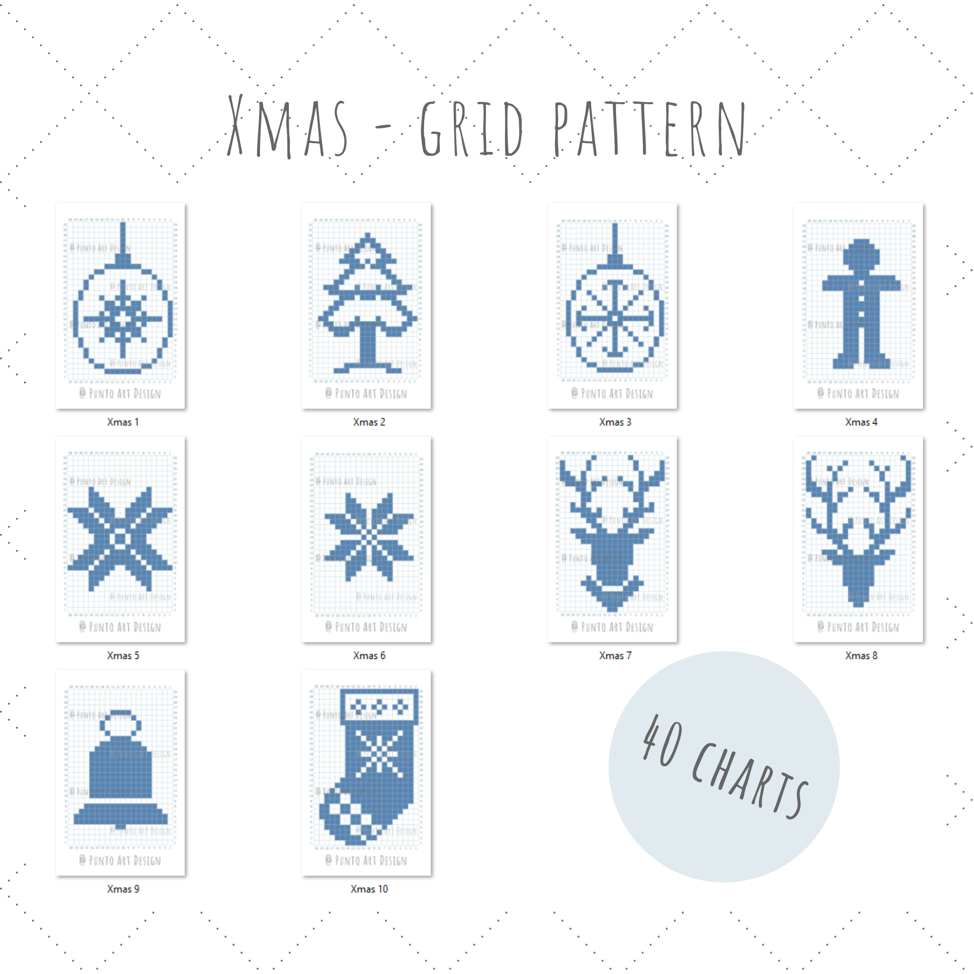Christmas Design Chart Free Grid Pattern Punto Art Design