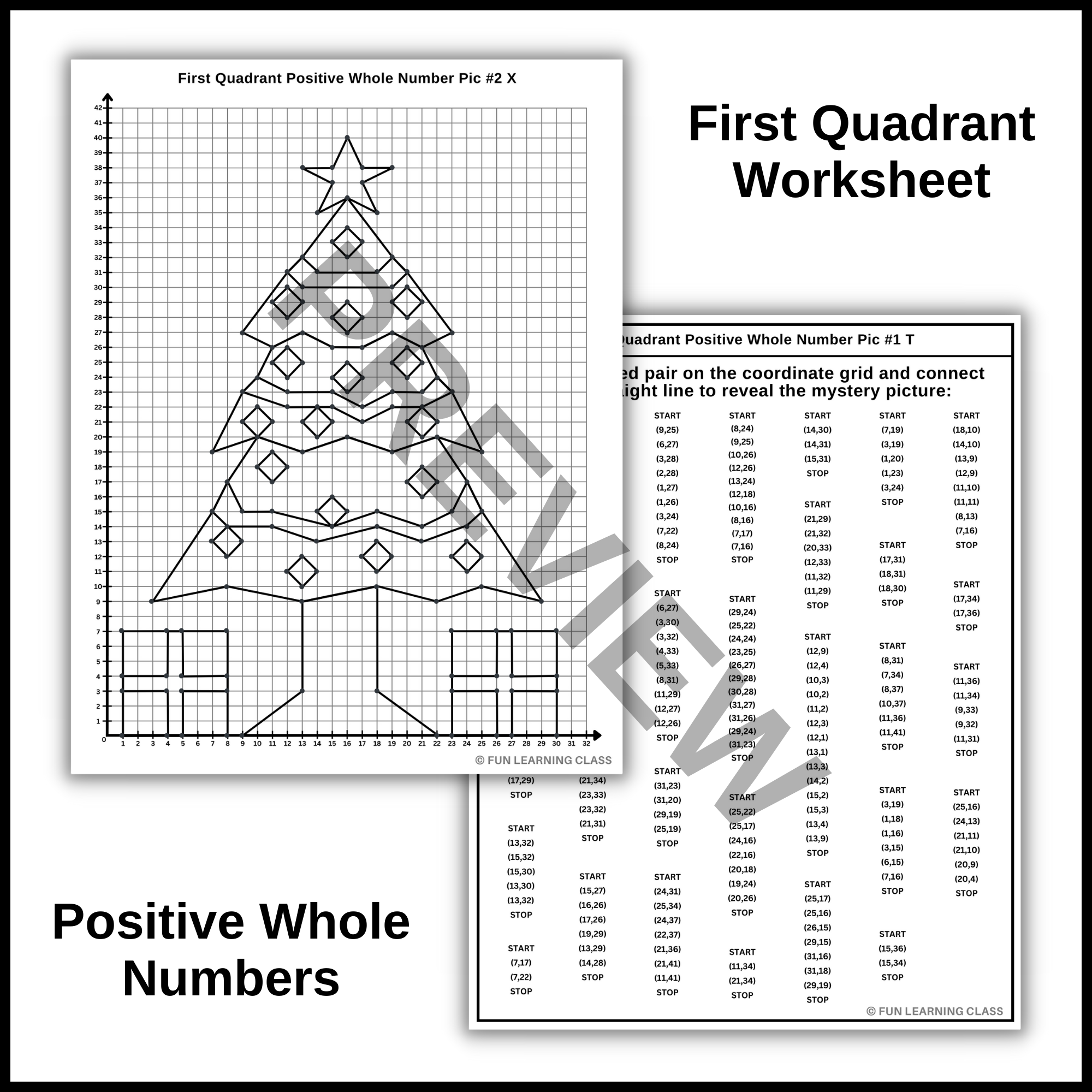 Christmas Tree Coordinate Graphing Plotting Points Ordered Pairs Mystery Picture Math Drawing Made By Teachers