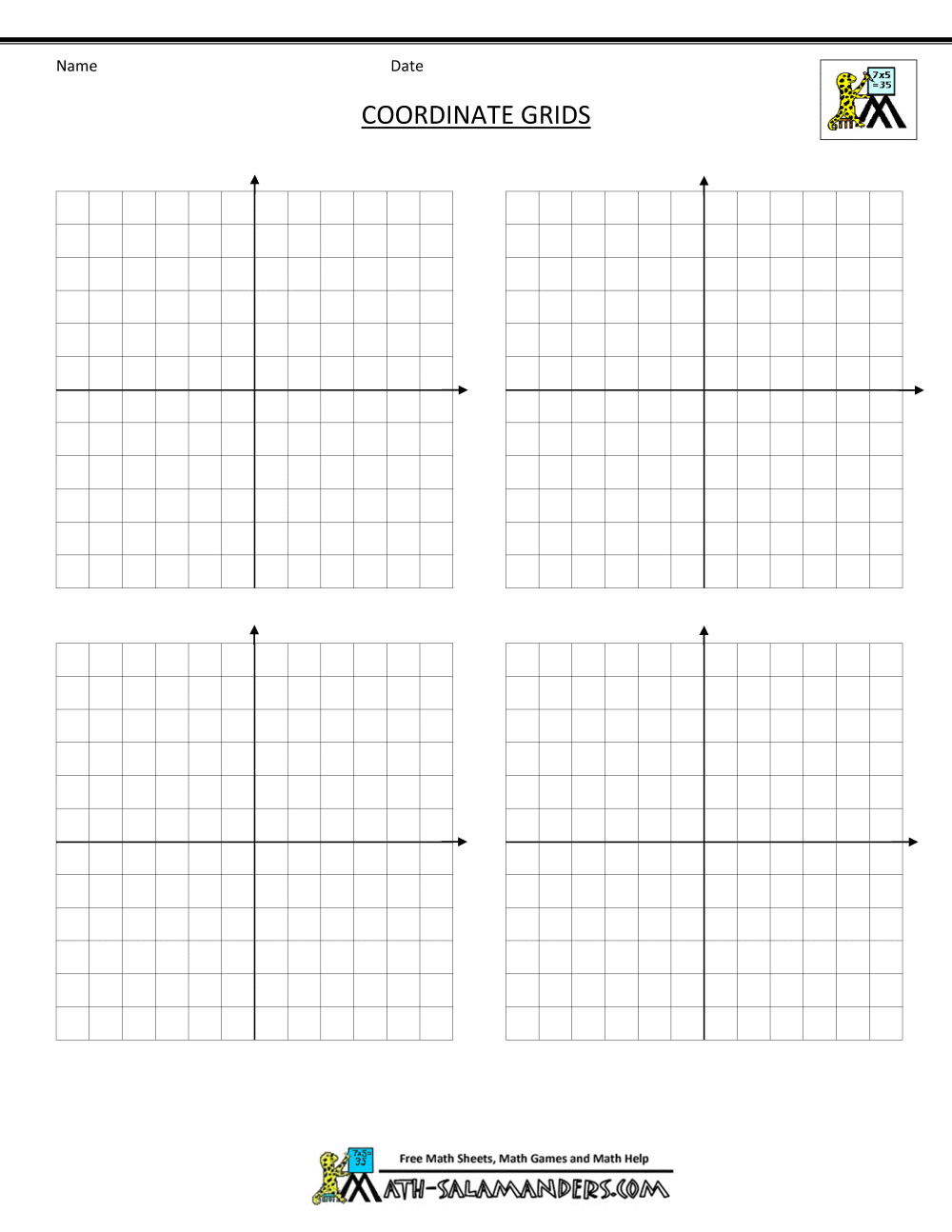 Coordinate Plane Grid Worksheets Library