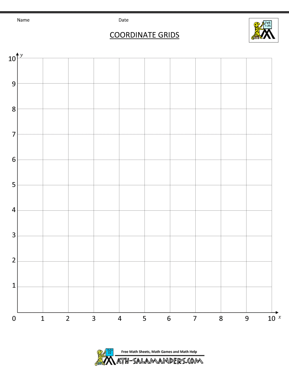 Coordinate Plane Grid Worksheets Library