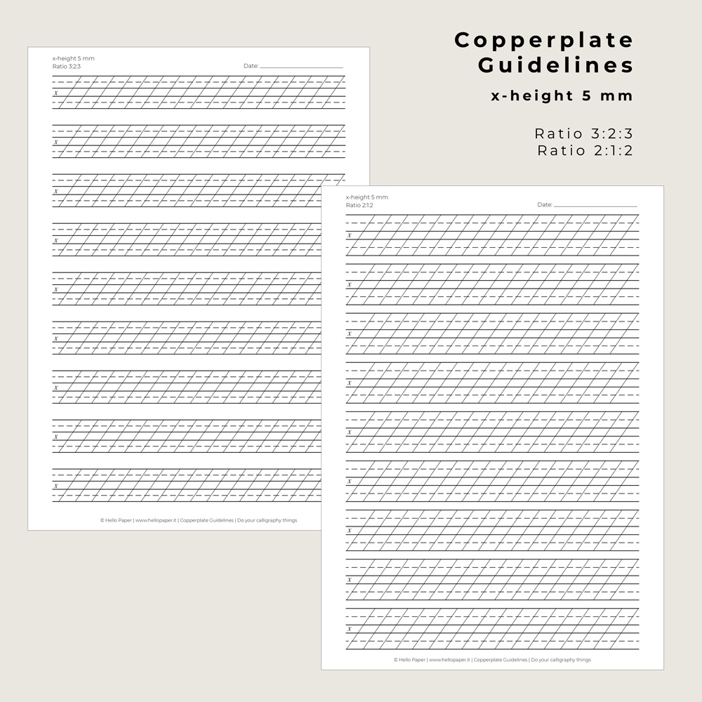 Copperplate Practice Paper Free Printable Copperplate Guidelines Mm Hello Paper