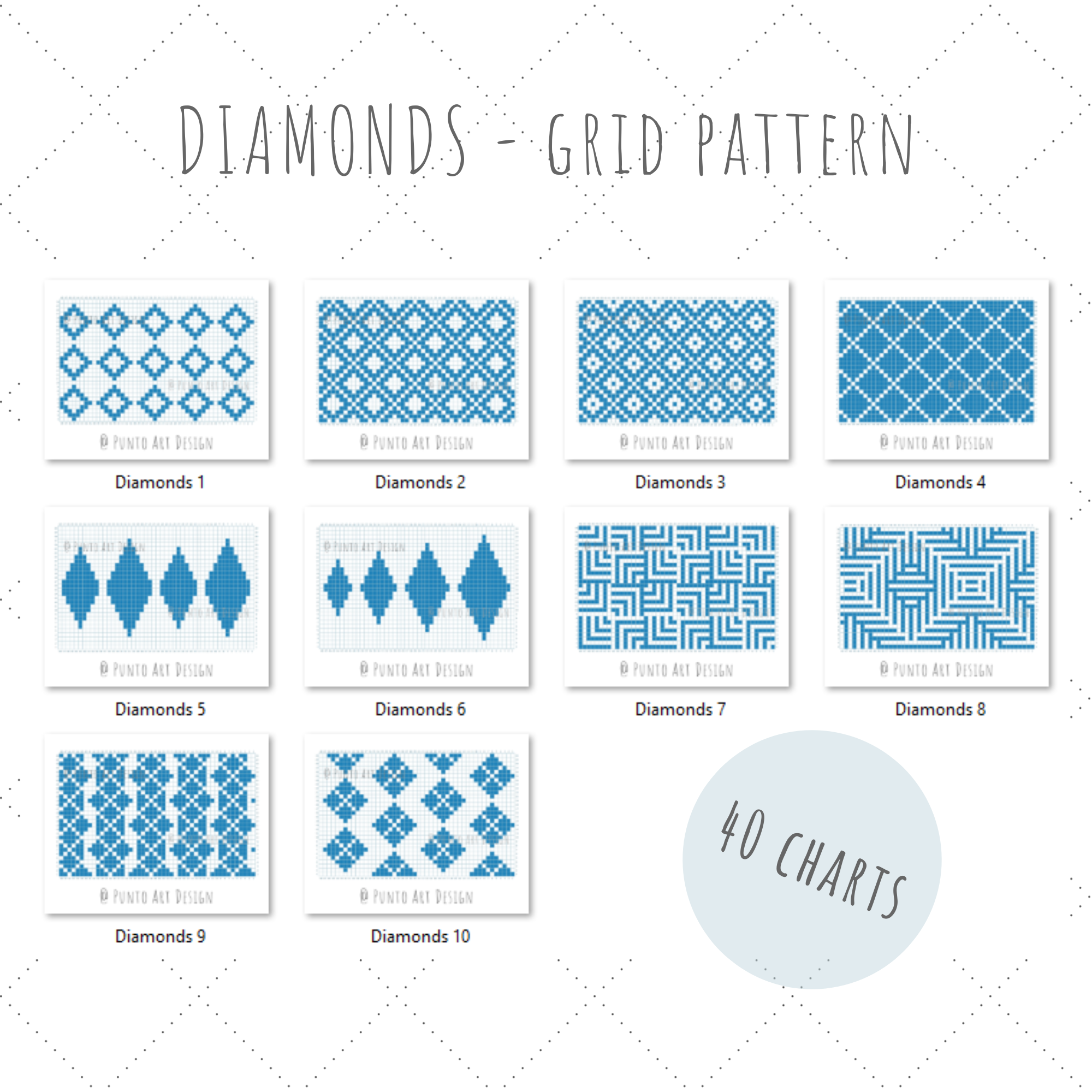 Diamonds Design Chart Free Grid Pattern Punto Art Design