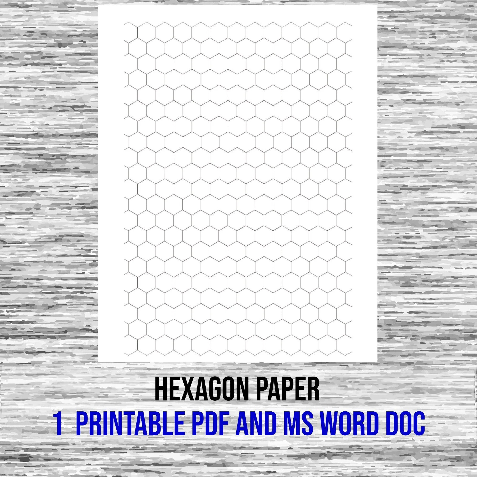 Digital Download Hexagon Paper Sheet Hexagon Paper Graph Sheet Includes 1 Printable File In MS Word Doc And PDF File Formats Etsy