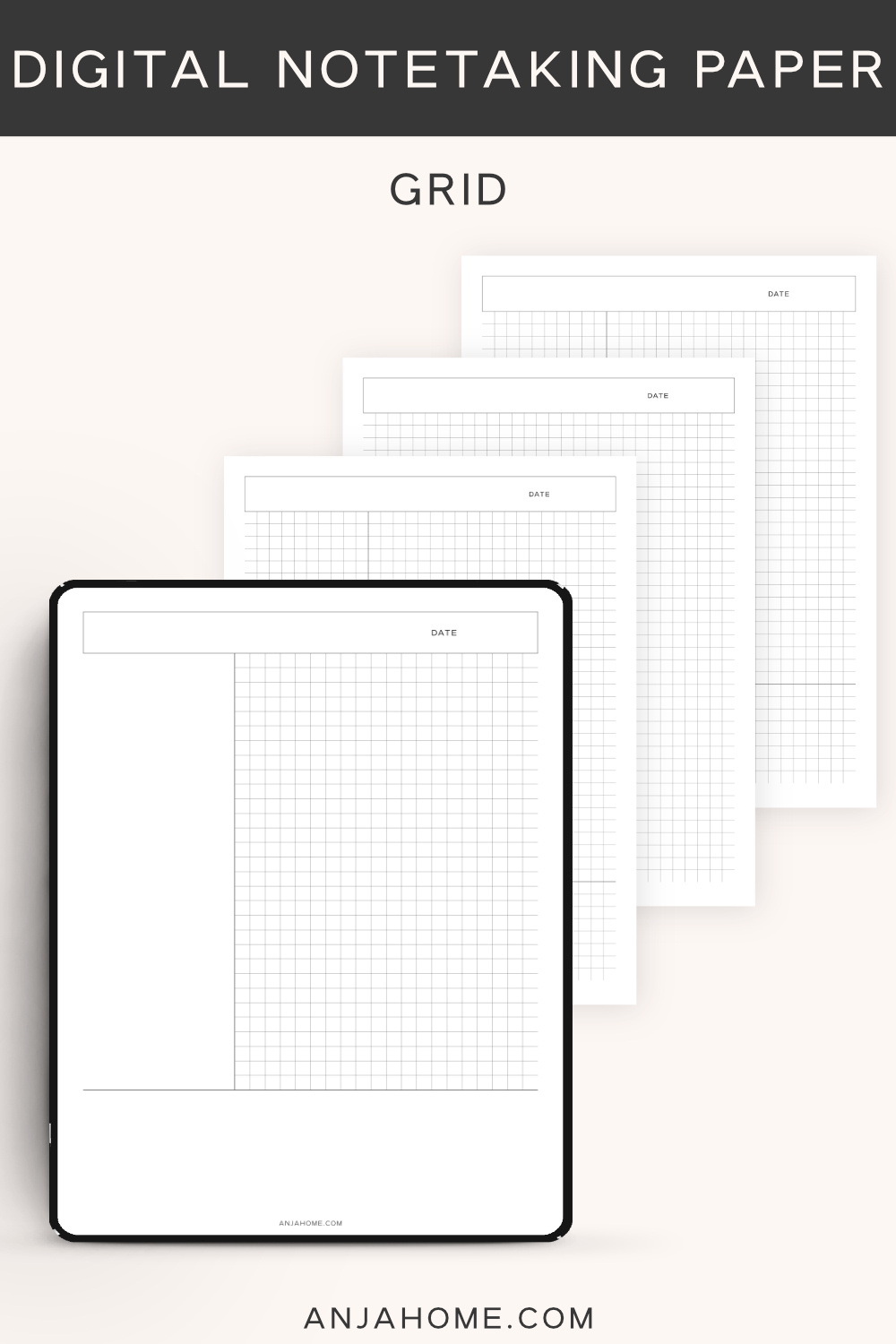 Digital Notebook Paper GoodNotes Templates AnjaHome
