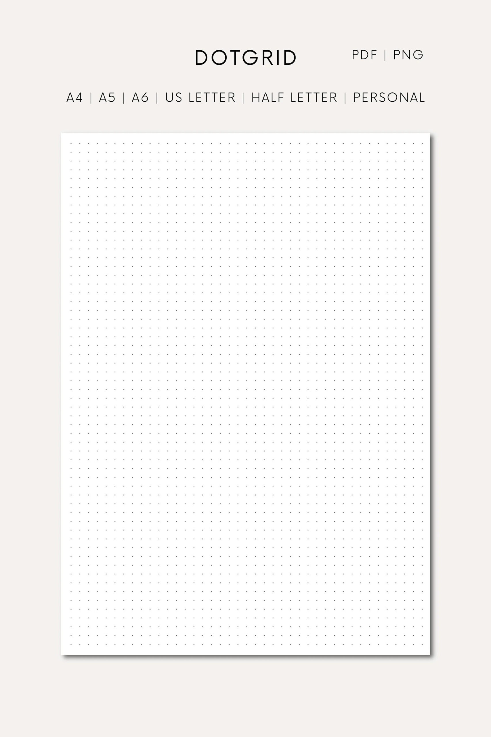 Dot Grid Printable A4 PNG Dotted Page Printables PDF Printable Dotted Grid A5 Dotted Paper Printable Dot Grid Dotgrid Journal Page Printable Etsy