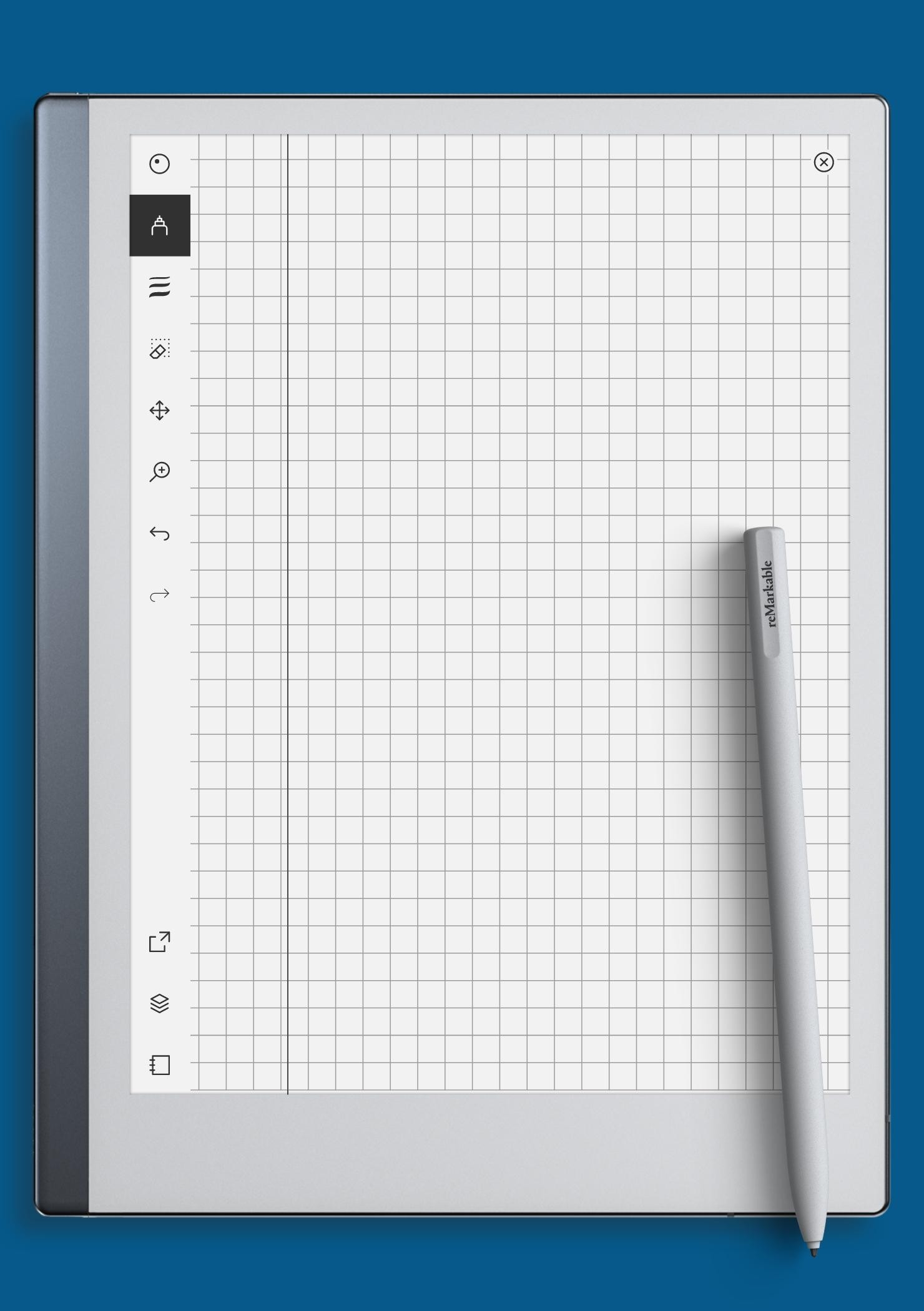 Download Printable Squared Wide Ruled Blue With Margin PDF