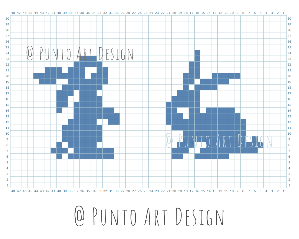 Easter Bunny Design Chart Free Grid Pattern Punto Art Design