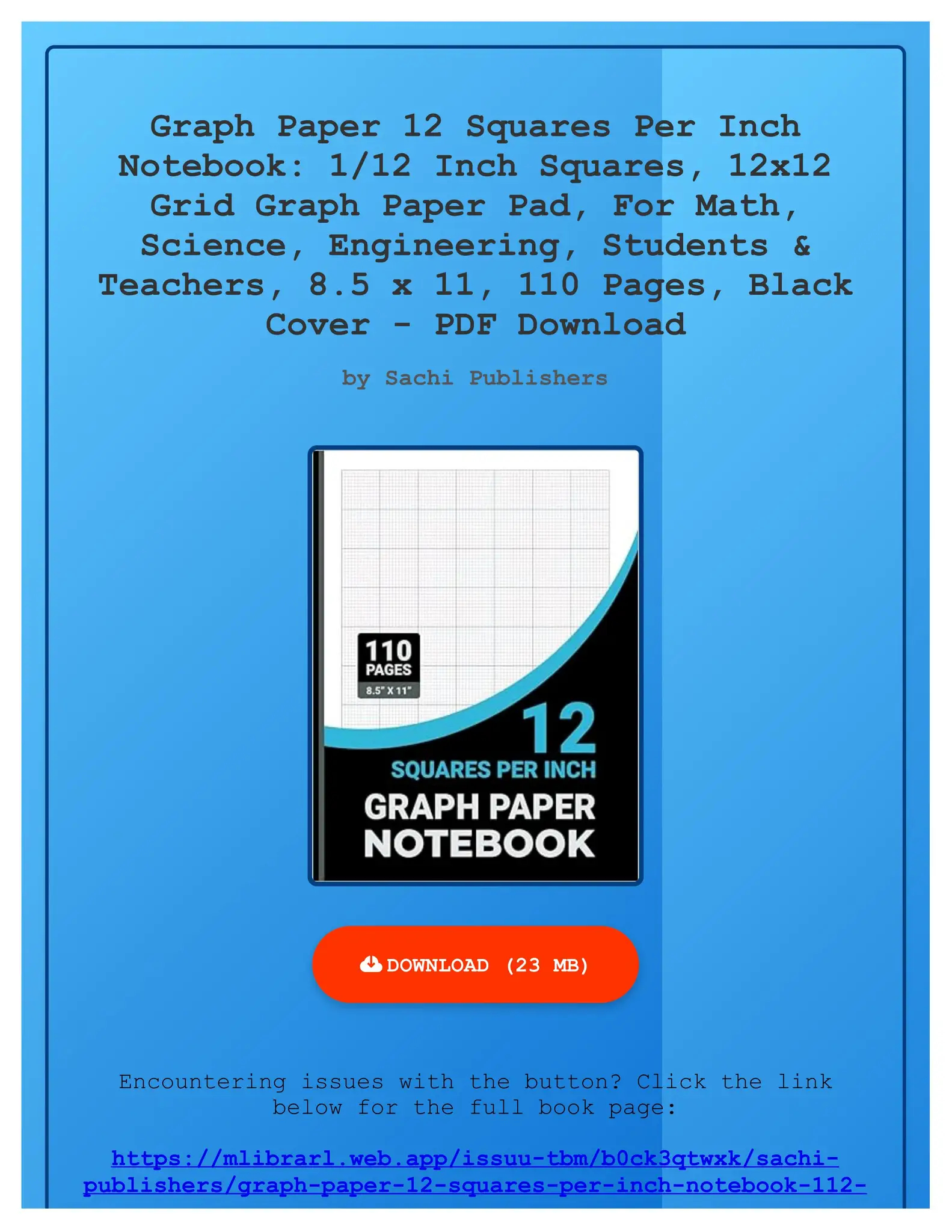 Ebook Graph Paper 12 Squares Per Inch Notebook 1 12 Inch Squares 12x12 Grid Graph Paper Pad For By VidaDoyleim Issuu
