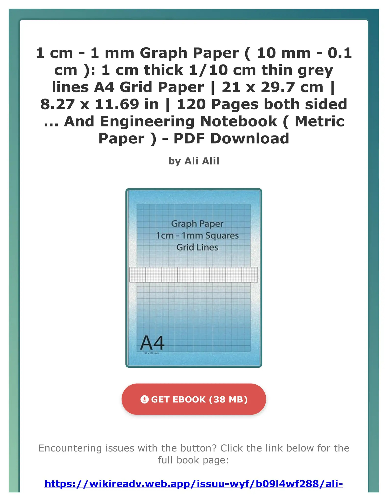  EBOOK PDF 1 Cm 1 Mm Graph Paper 10 Mm 0 1 Cm 1 Cm Thick 1 10 Cm Thin Grey Lines A4 Grid By IsobelGerlachdx Issuu