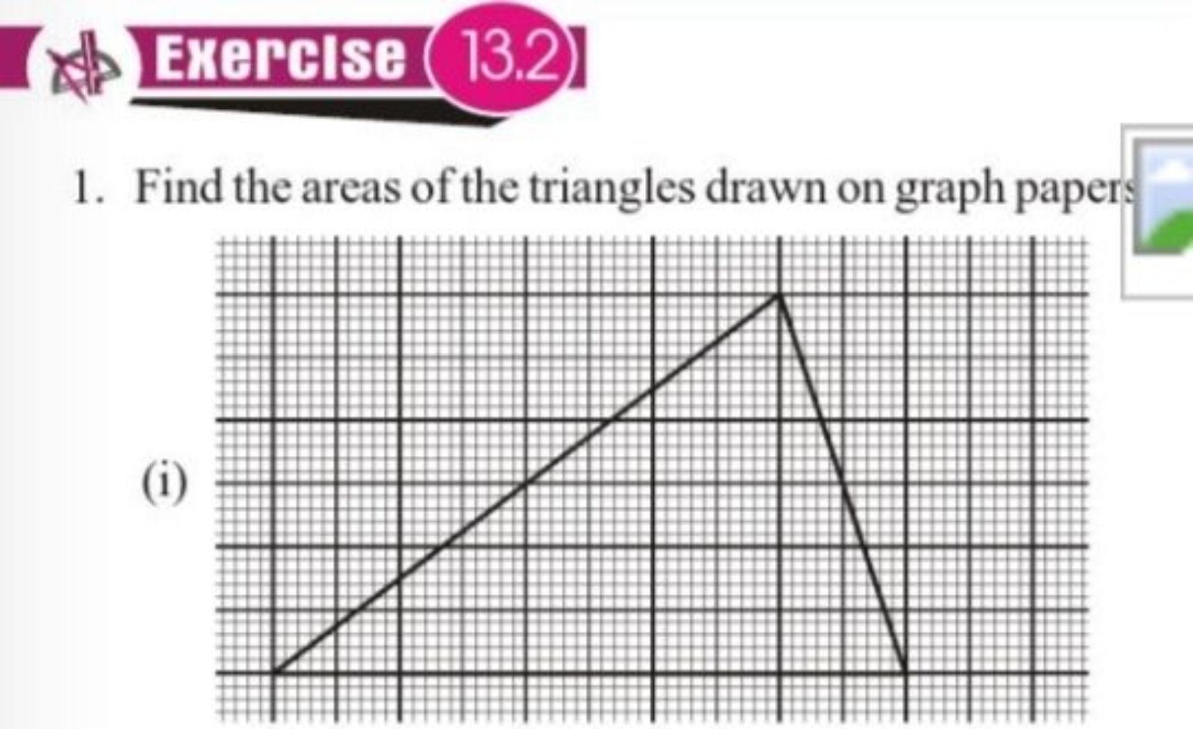 EXEPGIS 13 2 Find The Areas Of The Triangles Drawn On Graph Paper i 