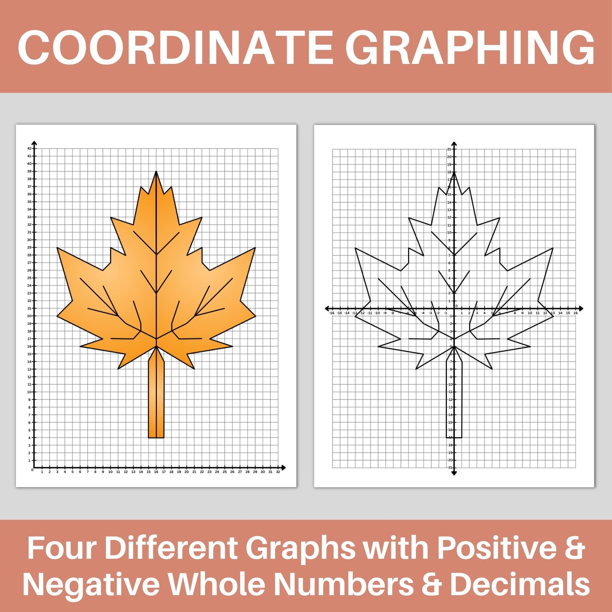 Fall Leaf Coordinate Graphing Mystery Picture Autumn Math Activity Made By Teachers