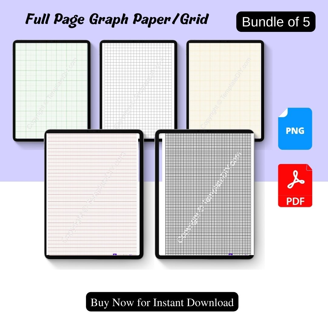 Full Page Graph Paper Grid Paper Template Printable PDF