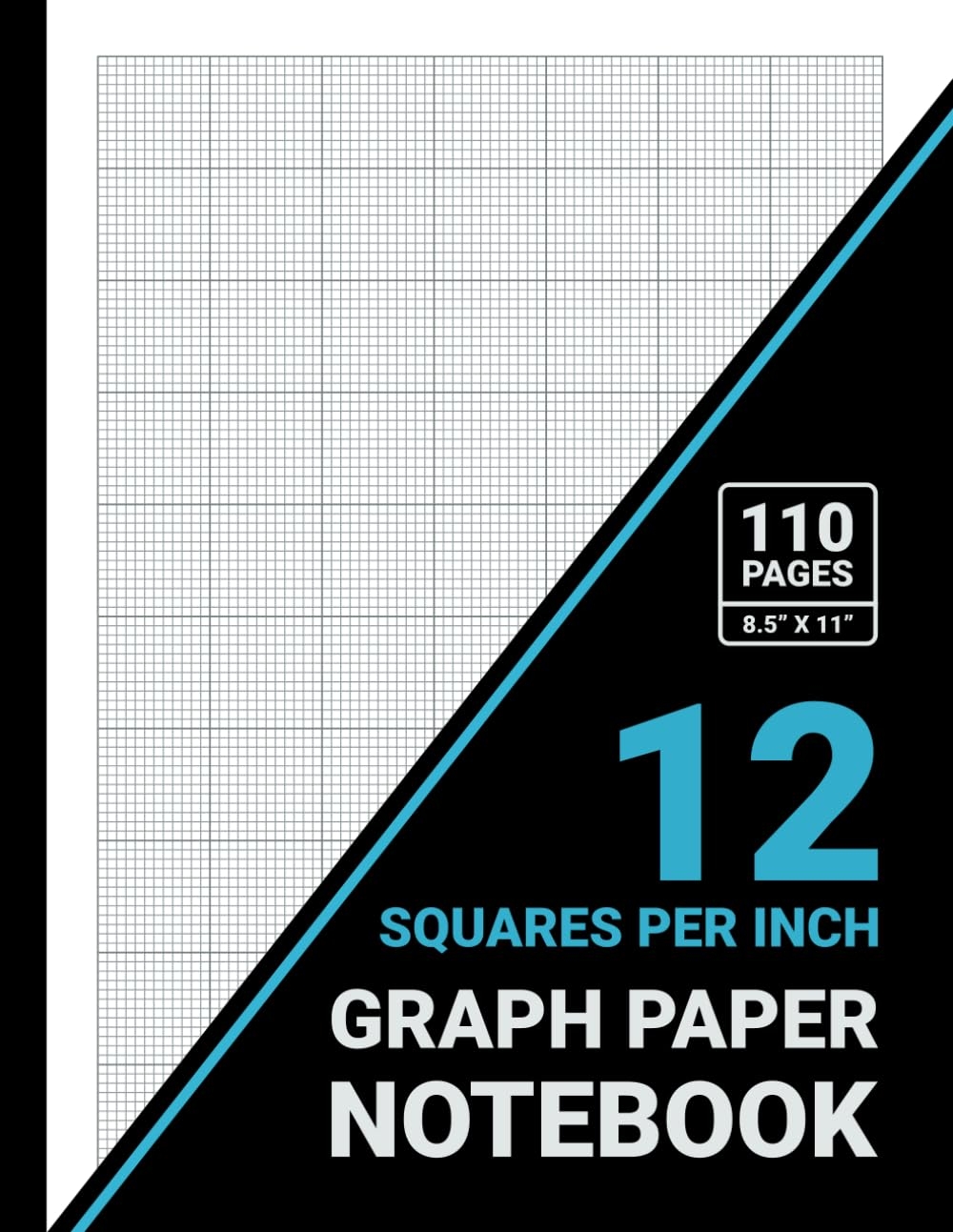 Graph Paper 12 Squares Per Inch Notebook 1 12 Inch Squares 12x12 Grid Graph Paper Pad For Math Science Engineering Students Teachers 8 5 X 11 110 Pages Black Cover Publishers Sachi Books Amazon ca