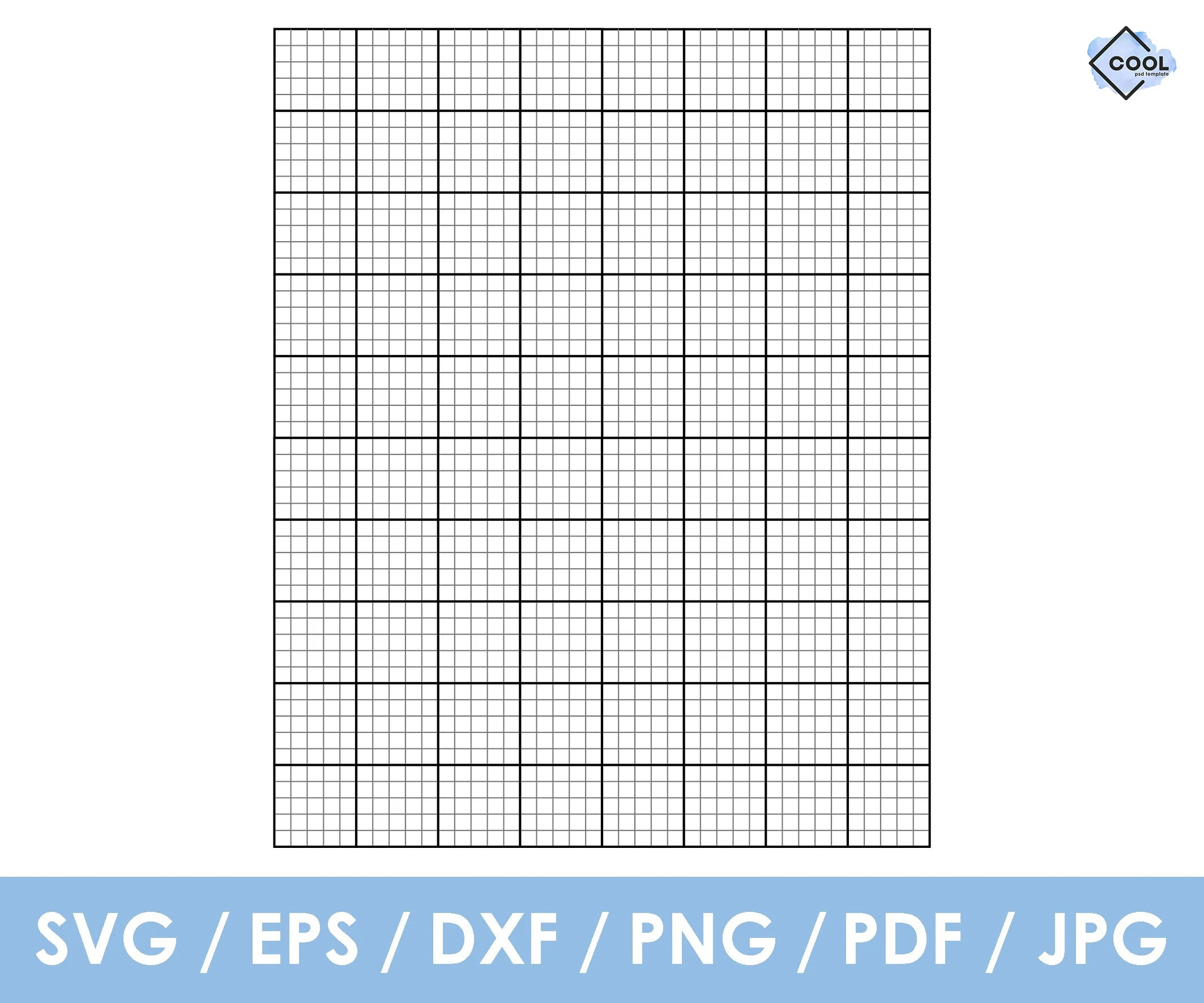 Graph Paper Grid Paper Cross Stitch Paper 1 5 Inch 5 Lines Per Inch With 1 Inch Grid Pdf Svg Png Printable Instant Download Etsy