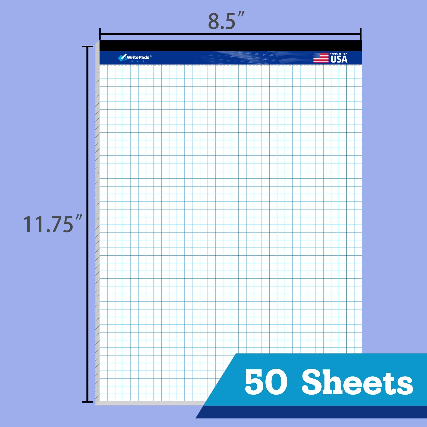 Graph Paper Large Graph Paper Pad 3 Pack White Graph Pads 8 5 X 11 Letter Size 4x4 Quad Grid Paper With Blue Quad Rule 8 5 X 11 Math Graph Paper For School