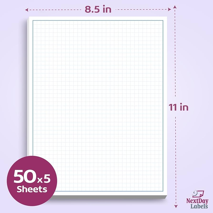 Graph Paper Notebook 8 5 X 11 6 Pack Engineering Graph Paper 8 5x11 Quadrille Pads With 5x5 Blue Grid 50 Sheets Each Graph Paper Pads 8 5 X 11