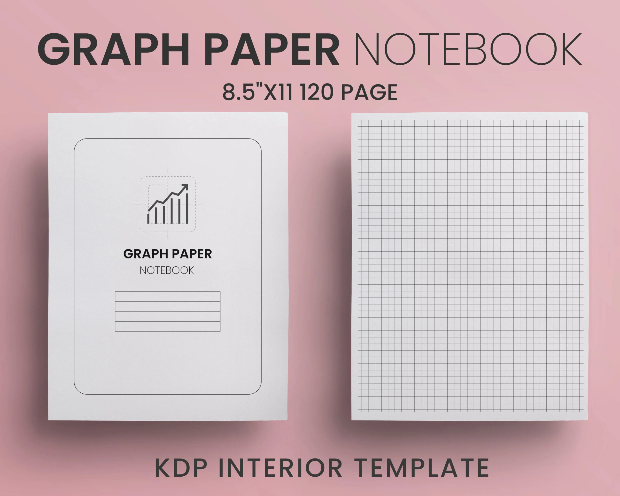 Graph Paper Notebook 8 5X11 Inches Ready To Upload PDF Commercial Use KDP Interiors Template Low Content Book Etsy