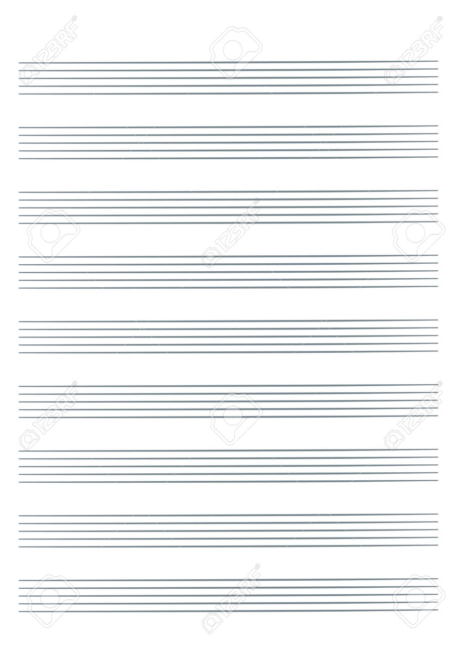 Graph Paper Printable Grid Paper With Stave On A White Background A Blank Music Sheet Paper With Staff Geometric Pattern For Composition Education School Realistic Lined Paper Blank Size A4 Royalty Free
